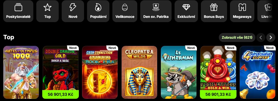 Prozkoumejte stovky výherních automatů a jackpotových her v herním lobby Spinit